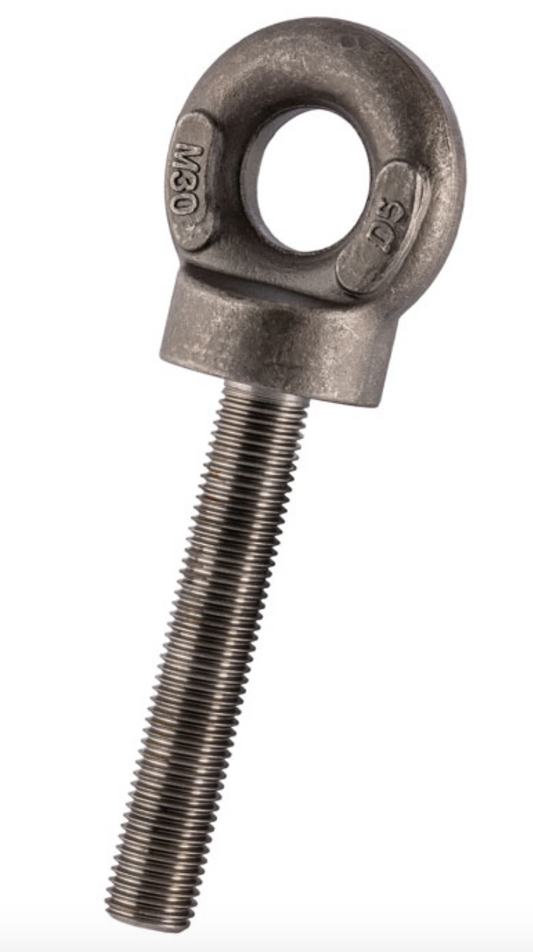 High Tensile Long Shank Collared Eyebolt Metric Thread (178mm long) M30 / 4.0t