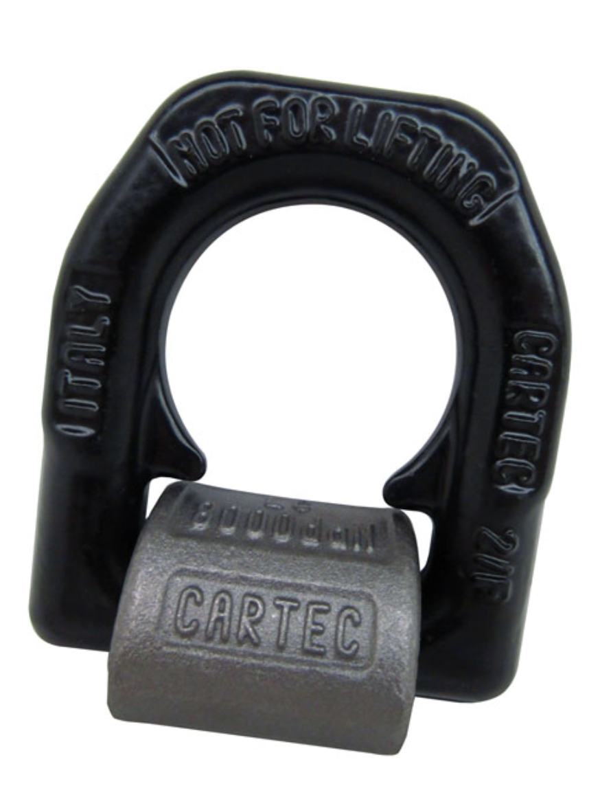 Cartec Grade 10 Single Base Weld-on Lashing Ring with Spring - 831X 13,400 daN