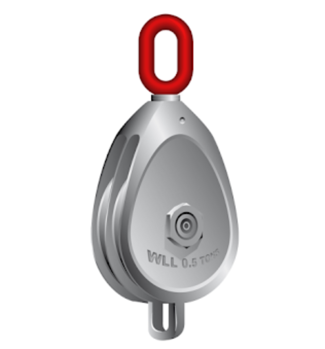 Galvanised Malleable Iron Block Red Swivel Oval Eye Double