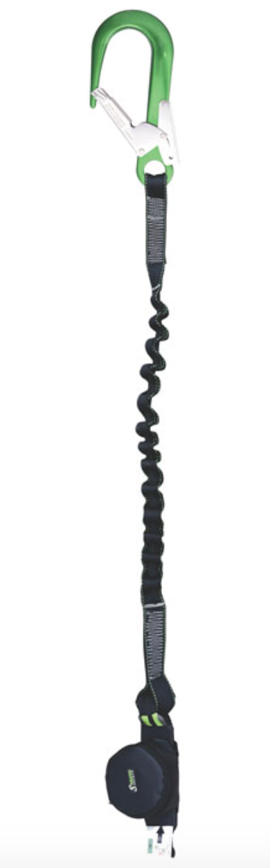 1.8m Gravity-S Y Forked Shock Absorbing Expandable Webbing Single Lanyard with Scaff Hook 1.8m