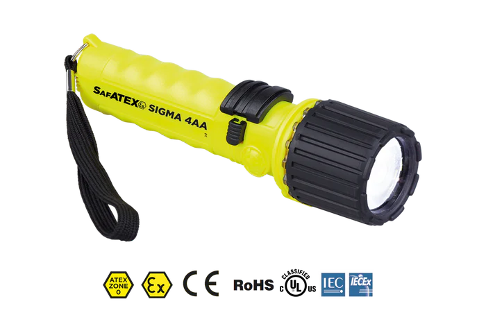 Sigma 4AA - 185 Lumens - Zone 0 - ATEX Flashlight - Zone 0