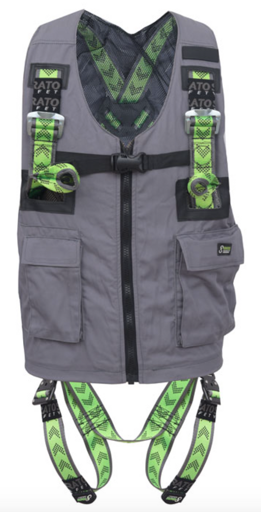 Kratos - 2 Point Full Body Harness with Grey Work Vest - Universal Size Universal