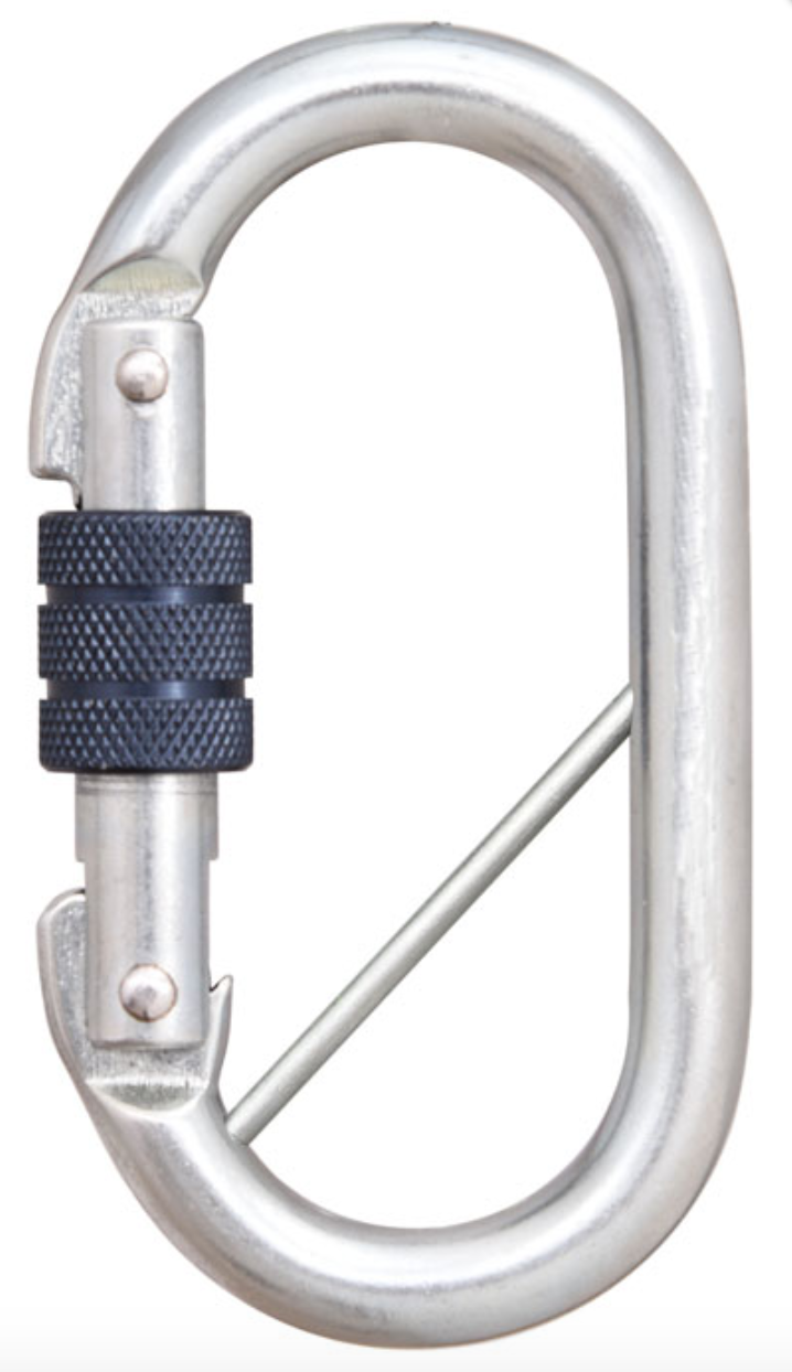 Kratos - Steel Screw Locking Karabiner with Captive Pin - MBS 25kN - Gate Opening 18mm 18mm