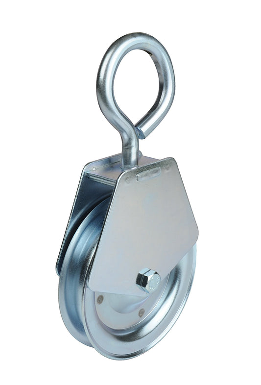 WEBI Pulley Type ETT-202 - Construction Site Pulley with Rotating Steel Hook for Scaffolding 200 kg - Pulley Ø140mm - Max Rope Ø16-20mm