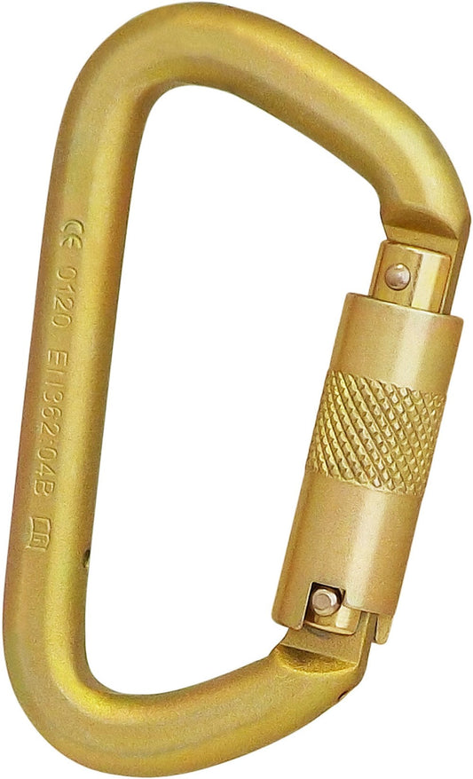 ISC Offset D Keylock Screwgate Steel Karabiner - MBS 50kN - Zinc Finish Karabiner