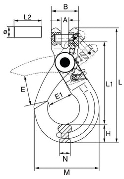 GT Cobra Grade 8 Clevis Self Locking Hook
