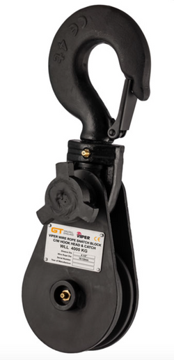 GT Viper Wire Rope Snatch Block - Swivel Hook Head