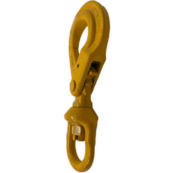 Grade 80 Swivel Auto Lock Hook - Yellow Finish