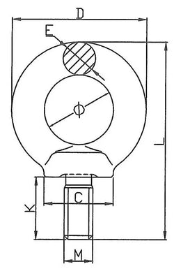Grade 80 Lifting Collared Eyebolt - Yellow Finish