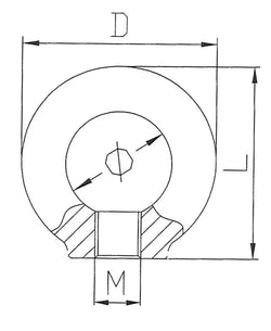Grade 80 Lifting Eyenut - Yellow Finish
