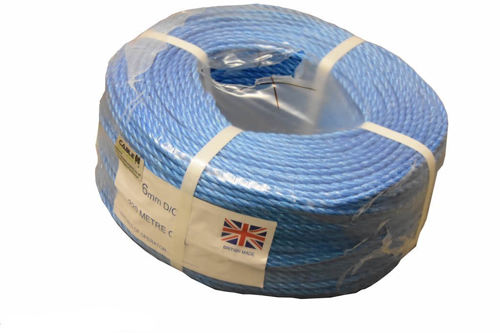 6mm Blue Polypropylene Rope x 220 Metres, Cheap Nylon Rope, Poly Rope Coils