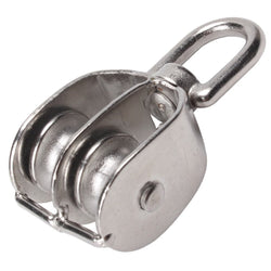 Stainless Steel AISI 316 Double Pulley Block with Swivel Eye