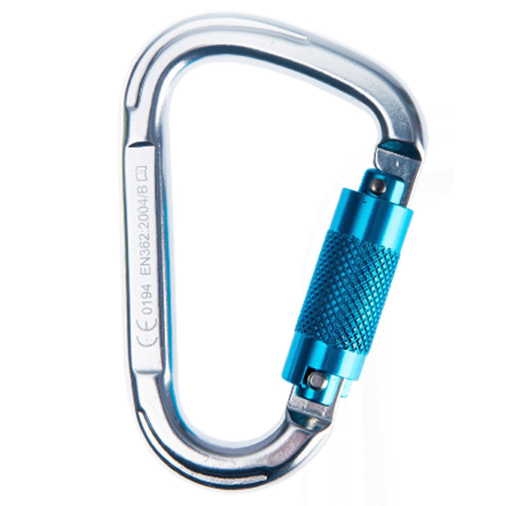 Portwest - Aluminium Twist Lock Carabiner - Connector Silver - 23kN from RiggingUK