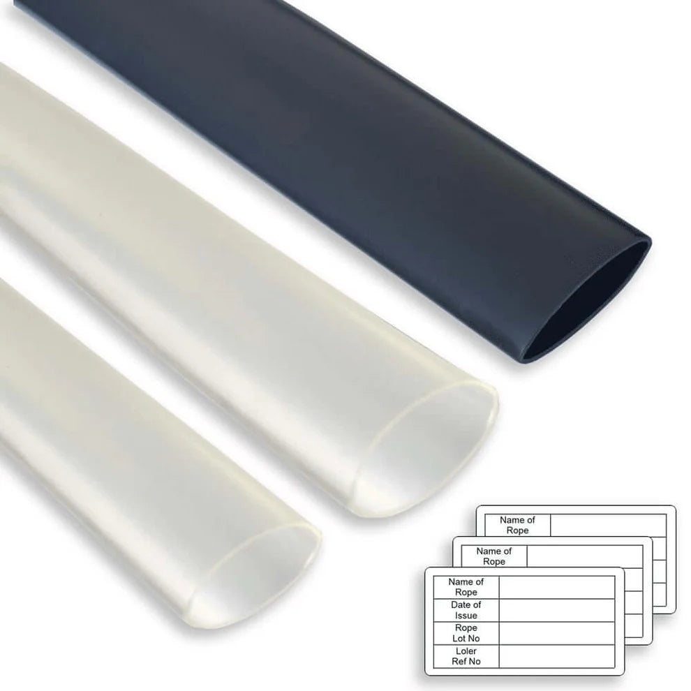 STEIN - Rope Marking Kit - Black and Clear Adhesive Heat Shrink & 10 Labels from RiggingUK