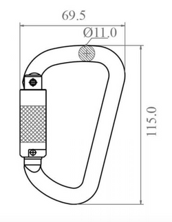 INOX Quarter Turn Locking Karabiner