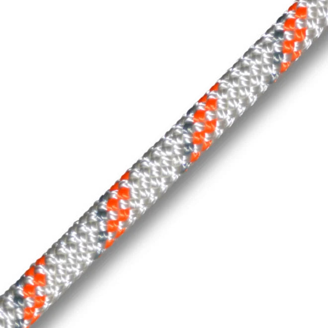 Stein Omega 12mm Pulling Rope - white with orange fleck close up