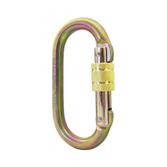 ISC Oval Screwgate Steel Karabiner - MBS 25kN - Gate 17mm - Zinc Finish