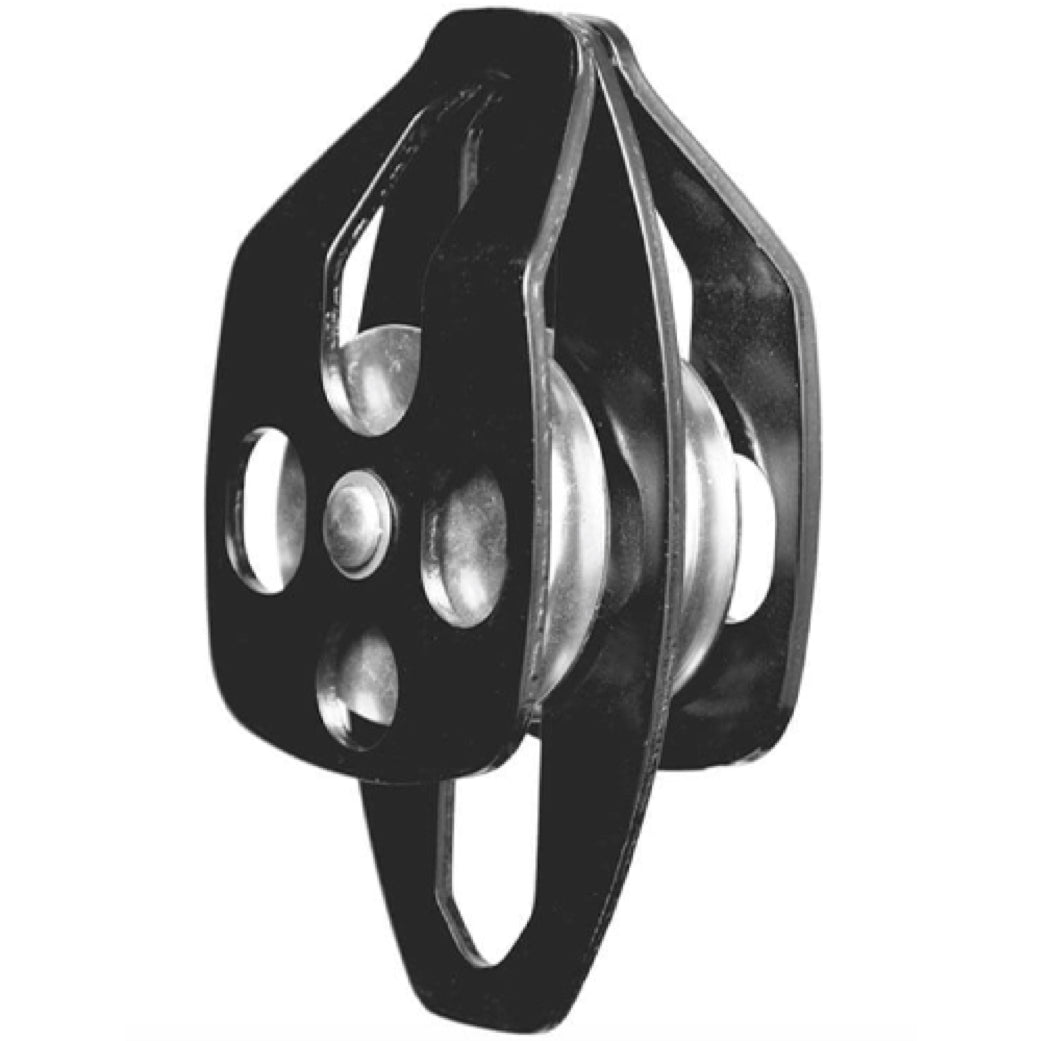 Kratos - Double Pulley cw Moveable Flanges - to Suit 9-16mm DIA Rope - 40kN