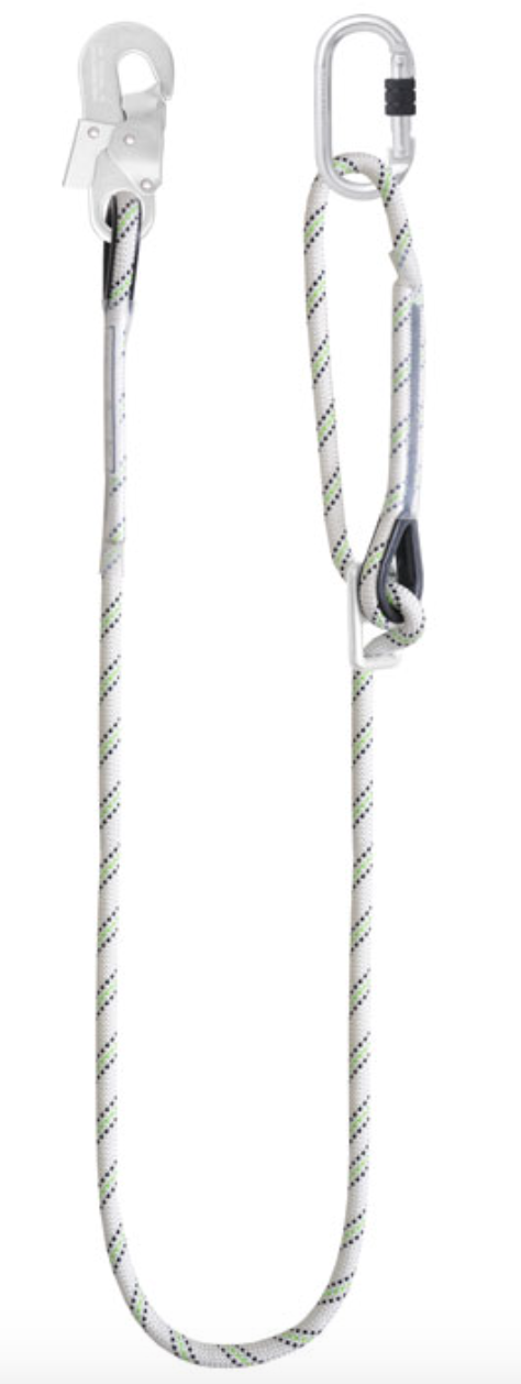 Kratos - 2m Adjustable Work Positioning Kernmantle Rope Lanyard with Snap Hook