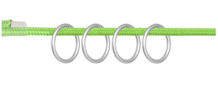 25m 4 User Horizontal Temporary Lifeline System with Integrated Rings