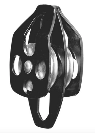 Kratos - Double Pulley cw Moveable Flanges - to Suit 9-16mm DIA Rope - 40kN