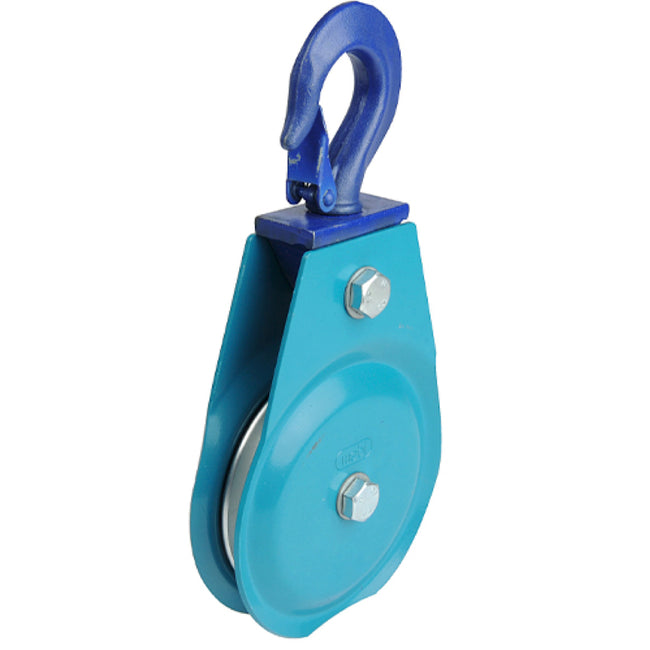 Return Pulley for Construction Sites with Rotating Steel Hook