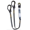 1.5m Dielectric Forked Shock Absorbing Twin Webbing Lanyard with Scaff Hooks
