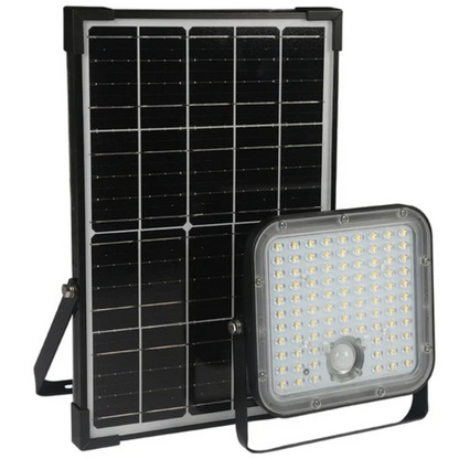 NexSun Juniper Black Solar Floodlight and Solar Panel