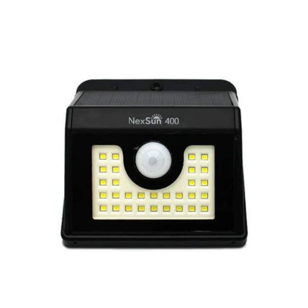 NexSun 400 lumen black solar light with motion sensor
