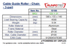 Technical specifications table for RUNPOTEC Cable Guide Roller Chain - 3 part 