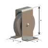 Technical Drawing of WEBI White Polyamide (Nylon) Pulley with Galvanised Bracket ETT-156P