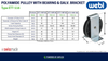 Technical Specification table for Webi ETT-116P Black Polyamide Pulley with Galvanised steel bracket 