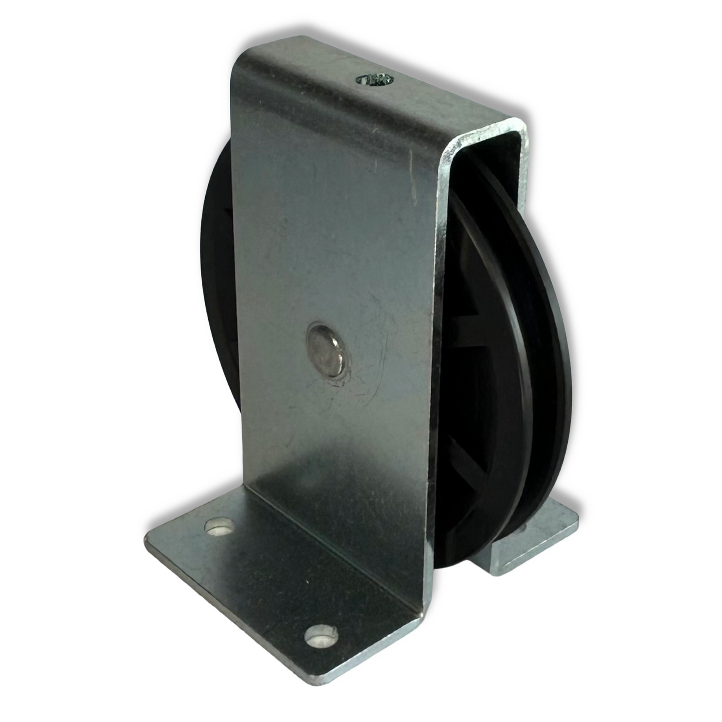 Webi ETT-116P Black Polyamide Pulley with Galvanised steel bracket 