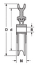 Technical Drawing of WEBI Polyamide Pulley with ball bearings 104P