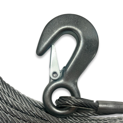 Safety Hook on Pre cut 7 x 19 Galvanised Wire Rope  for Tiger BHW Winches