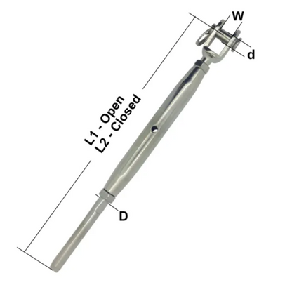 Stainless Steel Rigging Screw Jaw & Swage