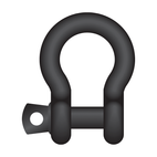 Bow Shackle With Screw Collar Pin - Black Painted Finish - Theatrical Type