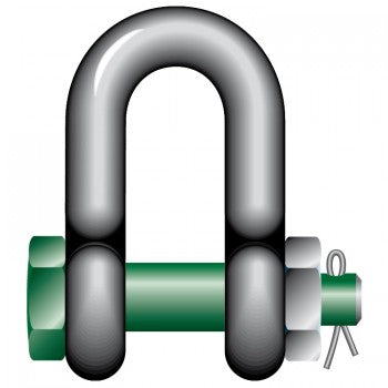 Green Pin Grade 6 Standard DEE Shackles with Bolt and Safety Nut 85.0t