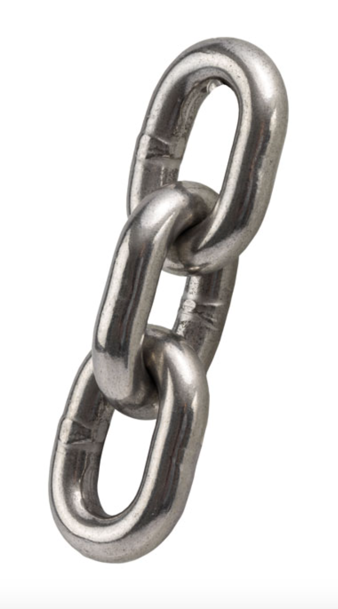 Short Link Stainless Steel Chain AISI 316L Grade 6 8mm
