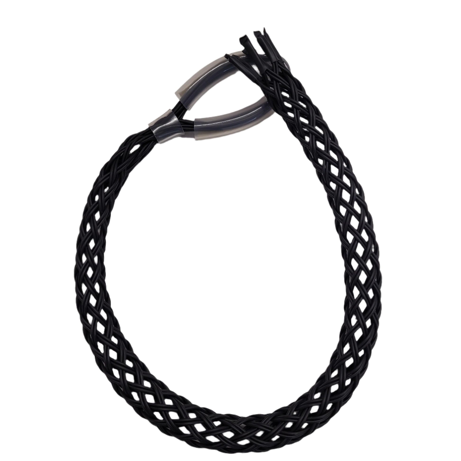 Woven mesh Aramid cable grips - which offer a non-metallic and non conductive alternative to steel cable grips