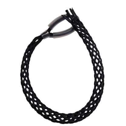 Woven mesh Aramid cable grips - which offer a non-metallic and non conductive alternative to steel cable grips