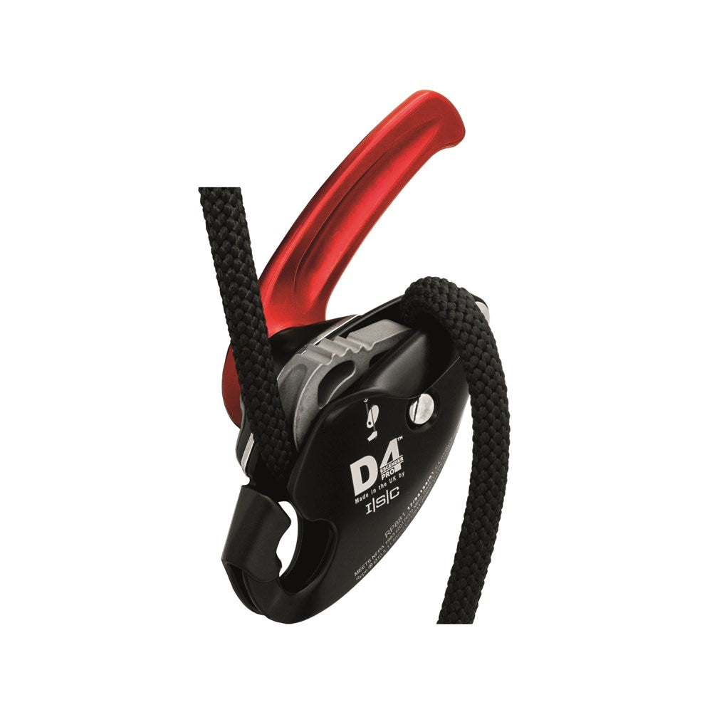 ISC D4Pro Descender - No Panic Brake - 240kg Rated Load - 11mm Dia Rope