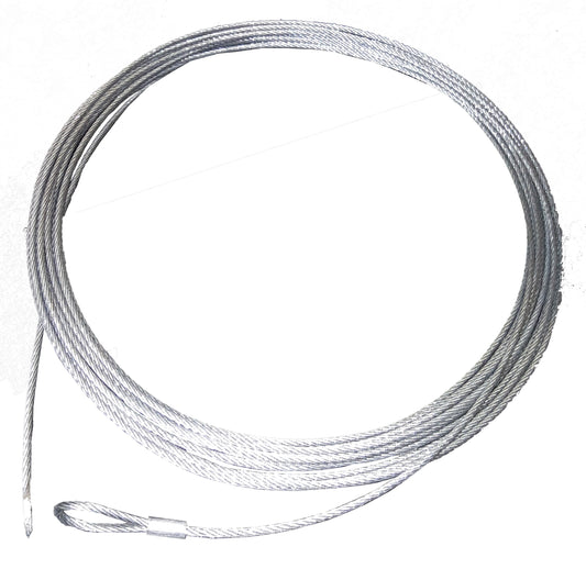 Pre cut  7 x 19 Galvanised Wire Rope with Crimped Loop (Soft Eye) 6mm x 15m