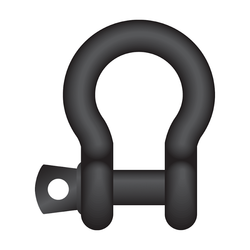 Bow Shackle With Screw Collar Pin - Black Painted Finish - Theatrical Type