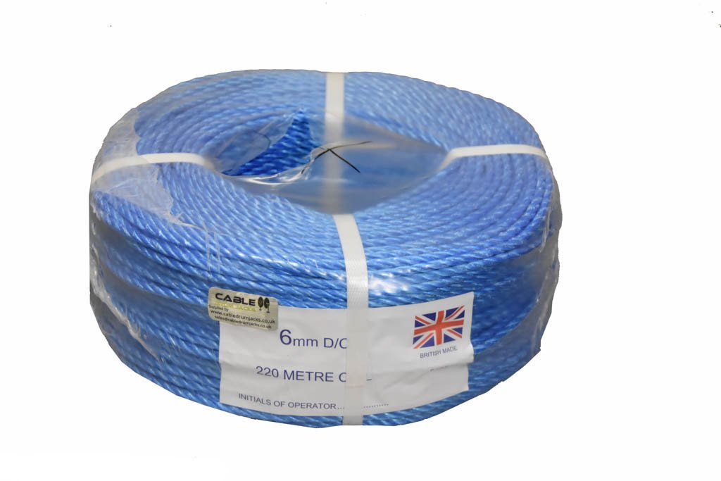 220m Coil of 6mm Blue Polypropylene Rope