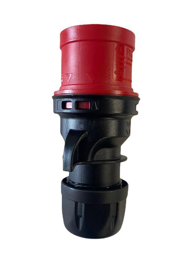 PCE - 16a 400v 3p+e IP44 Black & Red Trailing - Male Ceeform Plug