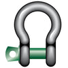 Green Pin Grade 6 Standard Bow Shackles with Screw Collar Pin