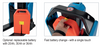 Battery replacement process for a piece of equipment with text indicating battery options and fast change feature.