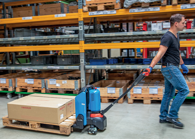 Pfaff EGU 15 E Li-Ion Electric Pallet Truck in Use