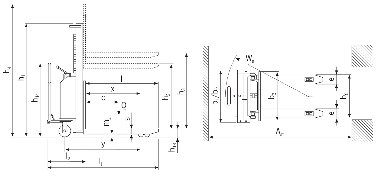 Technical Drawing of Pfaff EHH PS Manual Stacker